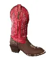 BOTA RODEO SHOULDER CAFE  TB/ROJO T/CUBANO S/CUERO 