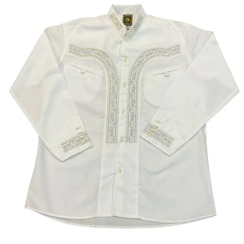 CAMISA CHARRA BLANCA CON BORDADO 