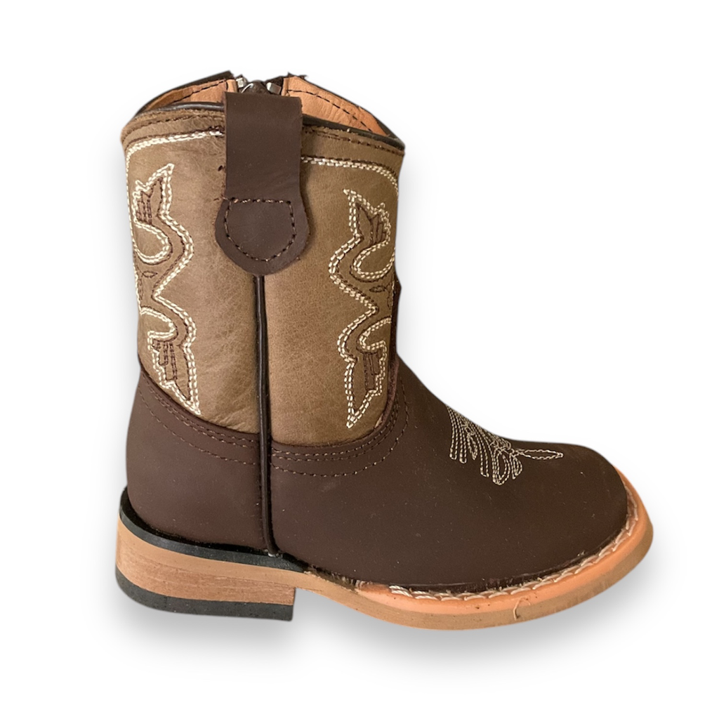 BOTA RODEO NOBUCK CAFE H.CUDRADA TB/BORDADO T/RECTO S/HULE