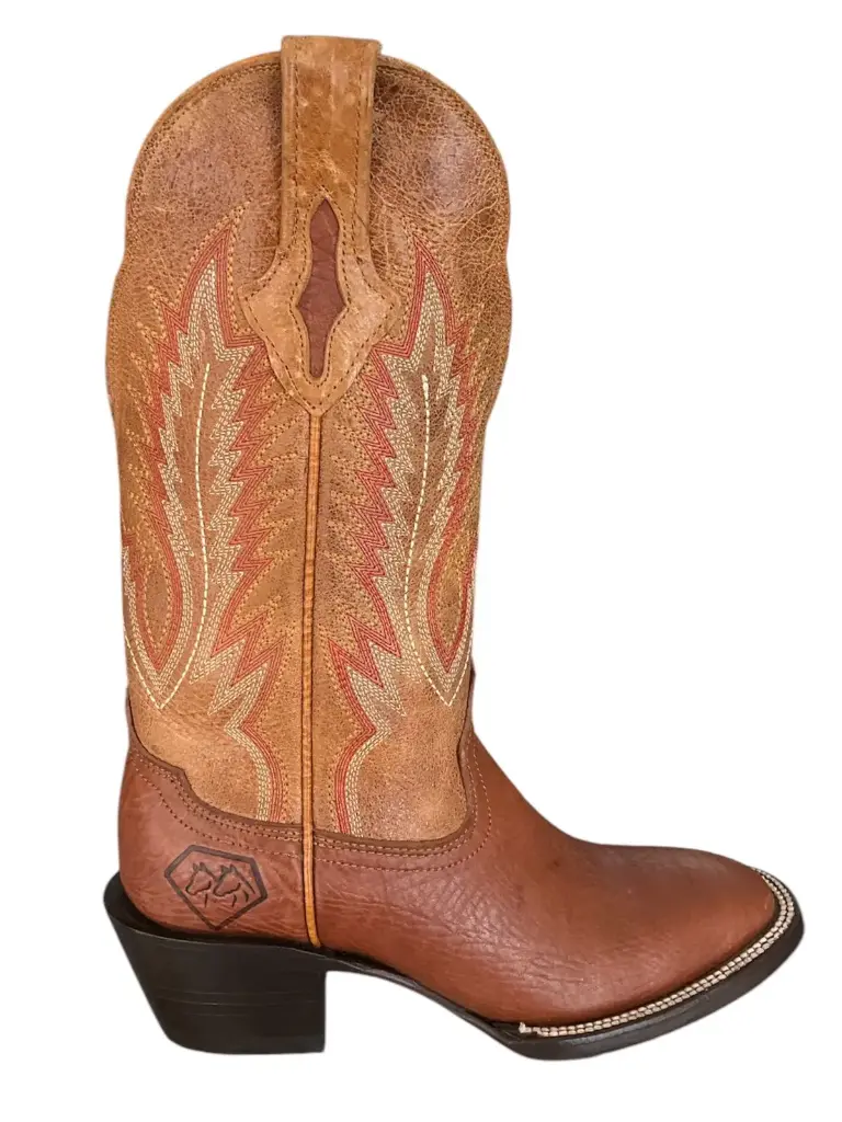 BOTA RODEO MIEL SHOULDER H/DIAMANTE  TB/BORDADO T/CUBANO S/CUERO  