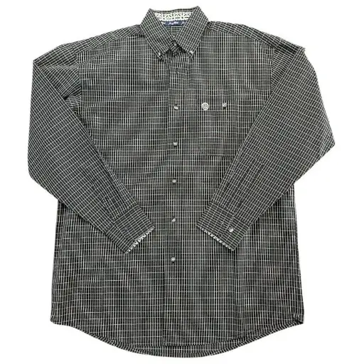 CAMISA VAQUERA WRANGLER NEGRA CUADRADA 