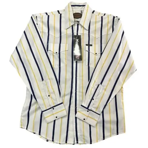 CAMISA VAQUERA WYOMING BLANCA CON RAYAS 